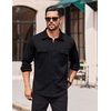 image:imageCOOFANDY Mens Long Sleeve Shirts Casual Button Down Shirt Wrinkle Free Dress Shirt with PocketBlack