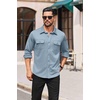 image:imageCOOFANDY Mens Long Sleeve Shirts Casual Button Down Shirt Wrinkle Free Dress Shirt with PocketClear Blue