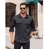 image:imageCOOFANDY Mens Long Sleeve Shirts Casual Button Down Shirt Wrinkle Free Dress Shirt with PocketDark Grey