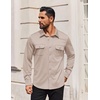 image:imageCOOFANDY Mens Long Sleeve Shirts Casual Button Down Shirt Wrinkle Free Dress Shirt with PocketKhaki