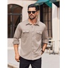 image:imageCOOFANDY Mens Long Sleeve Shirts Casual Button Down Shirt Wrinkle Free Dress Shirt with PocketKhaki