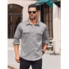 image:imageCOOFANDY Mens Long Sleeve Shirts Casual Button Down Shirt Wrinkle Free Dress Shirt with PocketLight Grey