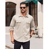 image:imageCOOFANDY Mens Long Sleeve Shirts Casual Button Down Shirt Wrinkle Free Dress Shirt with PocketLight Khaki