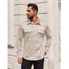 image:imageCOOFANDY Mens Long Sleeve Shirts Casual Button Down Shirt Wrinkle Free Dress Shirt with PocketLight Khaki