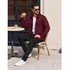 image:imageCOOFANDY Mens Long Sleeve Shirts Casual Button Down Shirt Wrinkle Free Dress Shirt with PocketWine Red