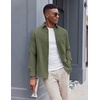 image:imageCOOFANDY Mens Oxford Shirt Long Sleeve Casual Button Down Shirts Soild Dress Shirts with PocketArmy Green