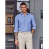 image:imageCOOFANDY Mens Oxford Shirt Long Sleeve Casual Button Down Shirts Soild Dress Shirts with PocketBlue