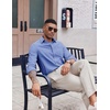 image:imageCOOFANDY Mens Oxford Shirt Long Sleeve Casual Button Down Shirts Soild Dress Shirts with PocketBlue
