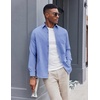 image:imageCOOFANDY Mens Oxford Shirt Long Sleeve Casual Button Down Shirts Soild Dress Shirts with PocketBlue