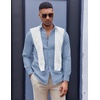 image:imageCOOFANDY Mens Oxford Shirt Long Sleeve Casual Button Down Shirts Soild Dress Shirts with PocketGrayish Blue