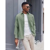 image:imageCOOFANDY Mens Oxford Shirt Long Sleeve Casual Button Down Shirts Soild Dress Shirts with PocketGreen