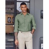 image:imageCOOFANDY Mens Oxford Shirt Long Sleeve Casual Button Down Shirts Soild Dress Shirts with PocketGreen