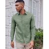 image:imageCOOFANDY Mens Oxford Shirt Long Sleeve Casual Button Down Shirts Soild Dress Shirts with PocketGreen