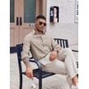 image:imageCOOFANDY Mens Oxford Shirt Long Sleeve Casual Button Down Shirts Soild Dress Shirts with PocketKhaki