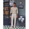 image:imageCOOFANDY Mens Oxford Shirt Long Sleeve Casual Button Down Shirts Soild Dress Shirts with PocketKhaki