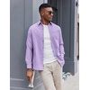 image:imageCOOFANDY Mens Oxford Shirt Long Sleeve Casual Button Down Shirts Soild Dress Shirts with PocketLavender
