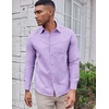 image:imageCOOFANDY Mens Oxford Shirt Long Sleeve Casual Button Down Shirts Soild Dress Shirts with PocketLavender