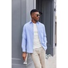 image:imageCOOFANDY Mens Oxford Shirt Long Sleeve Casual Button Down Shirts Soild Dress Shirts with PocketLight Blue