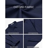 image:imageCOOFANDY Mens Oxford Shirt Long Sleeve Casual Button Down Shirts Soild Dress Shirts with PocketNavy Blue