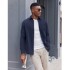 image:imageCOOFANDY Mens Oxford Shirt Long Sleeve Casual Button Down Shirts Soild Dress Shirts with PocketNavy Blue