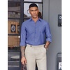 image:imageCOOFANDY Mens Oxford Shirt Long Sleeve Casual Button Down Shirts Soild Dress Shirts with PocketRoyal Azure