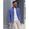 image:imageCOOFANDY Mens Oxford Shirt Long Sleeve Casual Button Down Shirts Soild Dress Shirts with PocketRoyal Azure