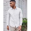 image:imageCOOFANDY Mens Oxford Shirt Long Sleeve Casual Button Down Shirts Soild Dress Shirts with PocketWhite