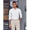 image:imageCOOFANDY Mens Oxford Shirt Long Sleeve Casual Button Down Shirts Soild Dress Shirts with PocketWhite