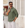 image:imageCOOFANDY Mens Oxford Shirt Long Sleeve Regular Fit Dress Shirt Casual Button Down Shirts for MenArmy Green