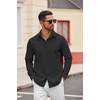 image:imageCOOFANDY Mens Oxford Shirt Long Sleeve Regular Fit Dress Shirt Casual Button Down Shirts for MenBlack