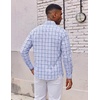 image:imageCOOFANDY Mens Oxford Shirt Long Sleeve Regular Fit Dress Shirt Casual Button Down Shirts for MenCheckblue  White