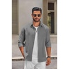 image:imageCOOFANDY Mens Oxford Shirt Long Sleeve Regular Fit Dress Shirt Casual Button Down Shirts for MenDark Grey