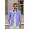 image:imageCOOFANDY Mens Oxford Shirt Long Sleeve Regular Fit Dress Shirt Casual Button Down Shirts for MenDenim Blue