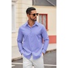 image:imageCOOFANDY Mens Oxford Shirt Long Sleeve Regular Fit Dress Shirt Casual Button Down Shirts for MenDenim Blue