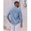 image:imageCOOFANDY Mens Oxford Shirt Long Sleeve Regular Fit Dress Shirt Casual Button Down Shirts for MenGrey Blue