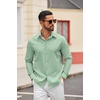 image:imageCOOFANDY Mens Oxford Shirt Long Sleeve Regular Fit Dress Shirt Casual Button Down Shirts for MenGrey Green