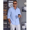 image:imageCOOFANDY Mens Oxford Shirt Long Sleeve Regular Fit Dress Shirt Casual Button Down Shirts for MenLight Blue