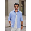 image:imageCOOFANDY Mens Oxford Shirt Long Sleeve Regular Fit Dress Shirt Casual Button Down Shirts for MenLight Blue
