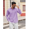 image:imageCOOFANDY Mens Oxford Shirt Long Sleeve Regular Fit Dress Shirt Casual Button Down Shirts for MenLight Purple