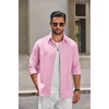 image:imageCOOFANDY Mens Oxford Shirt Long Sleeve Regular Fit Dress Shirt Casual Button Down Shirts for MenPink