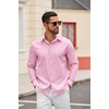 image:imageCOOFANDY Mens Oxford Shirt Long Sleeve Regular Fit Dress Shirt Casual Button Down Shirts for MenPink