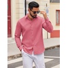 image:imageCOOFANDY Mens Oxford Shirt Long Sleeve Regular Fit Dress Shirt Casual Button Down Shirts for MenRed