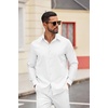image:imageCOOFANDY Mens Oxford Shirt Long Sleeve Regular Fit Dress Shirt Casual Button Down Shirts for MenWhite