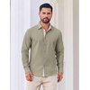 image:imageCOOFANDY Mens Oxford Shirts Long Sleeve Button Down Shirt Casual Untucked Shirts for MenArmy Green