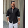 image:imageCOOFANDY Mens Oxford Shirts Long Sleeve Button Down Shirt Casual Untucked Shirts for MenBlack