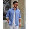 image:imageCOOFANDY Mens Oxford Shirts Long Sleeve Button Down Shirt Casual Untucked Shirts for MenBlue