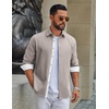 image:imageCOOFANDY Mens Oxford Shirts Long Sleeve Button Down Shirt Casual Untucked Shirts for MenGray Khaki