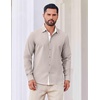 image:imageCOOFANDY Mens Oxford Shirts Long Sleeve Button Down Shirt Casual Untucked Shirts for MenGray Khaki
