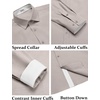 image:imageCOOFANDY Mens Oxford Shirts Long Sleeve Button Down Shirt Casual Untucked Shirts for MenGray Khaki