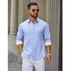 image:imageCOOFANDY Mens Oxford Shirts Long Sleeve Button Down Shirt Casual Untucked Shirts for MenLight Blue